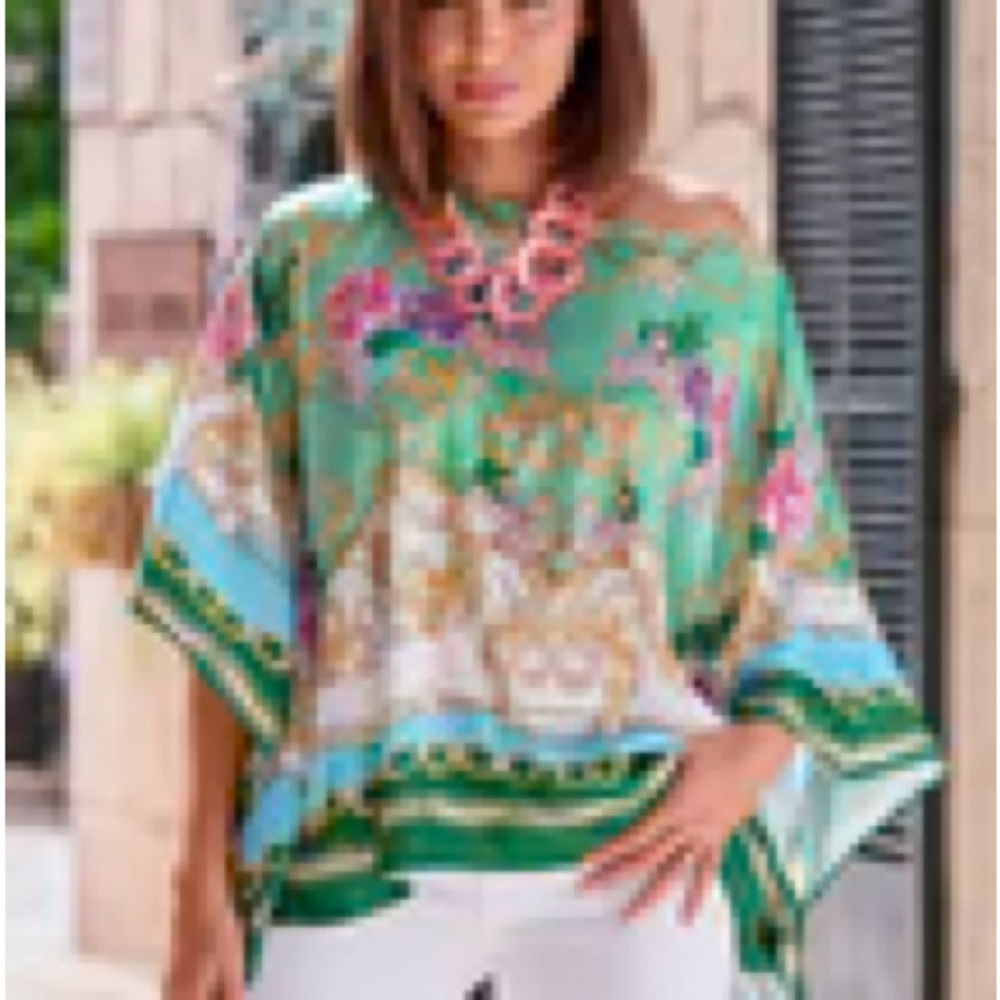 Boston Proper Charmeuse Floral Top